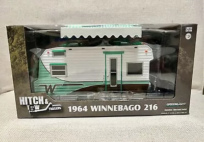 🔥🟢greenlight Green Machine Greenie~ 1964 Winnebago 216~hitch & Tow Trailers • $89.95