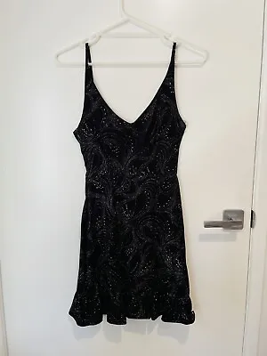 $25 • Buy Boohoo Black Glitter Cocktail Party Dress Size 10