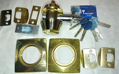 Mul-t-lock Single Cylinder Deadbolt Lock With Thumbturn Bright Brass W 6 Keys • $200