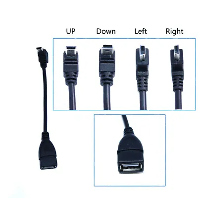 USB 2.0 Female To Mini USB B Type 5pin 90 Degree Angled Male Data Cable Cord • $1.59