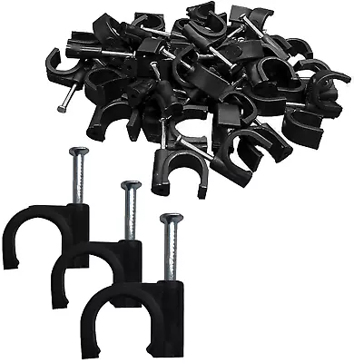 100PCS Black Half Clamp J-Hook With Nail 16Mm/1/2  Pex Clamps Nail In Cable Cli • $25.41