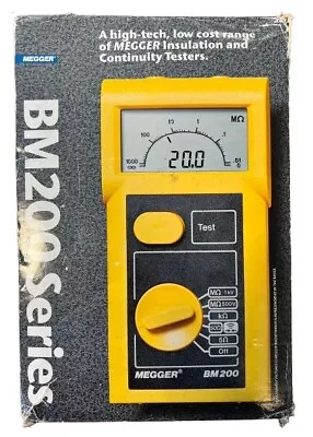 Megger BM201 Handheld Insulation Resistance Continuity Tester Meter. • £125