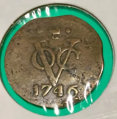 1746 Dutch Netherlands Colonial VOC Duit West Friesland “New York Penny” Coin • $11.99