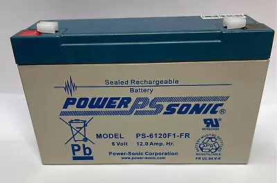 PS-6120 Power-Sonic 6v 12Ah PS6120 Rechargeable Sealed Lead Acid 6 V Battery • £27.99