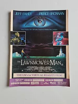 The Lawnmower Man Odeon Cinema  Movie ADVERT 9X12  MINI POSTER • £10.11