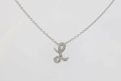 16’’ 14k White Gold Diamond 0.20ctw “L” Necklace (4.6g) • $480