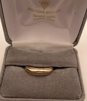Men/Women 10K Yellow Gold 5mm Band Ring Sz. 10 Milgrain 3.68g Wear/Scrap Tested • $114