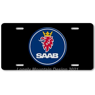 Saab Logo Inspired Art On Black FLAT Aluminum Novelty Auto Car License Tag Plate • $19.99