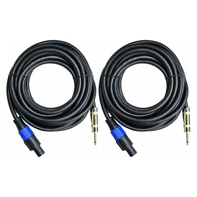 Ignite 2x Speakon To 1/4  25 Ft 12 Gauge AWG Wire DJ/ Pro Audio Speaker Cable • $25.95