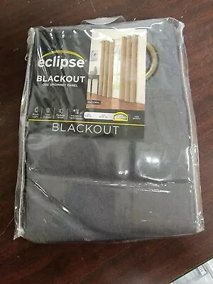 Eclipse Blackout One Gronmet Panel Andora Smoke 42in×63in Curtains 1004823629 • $10