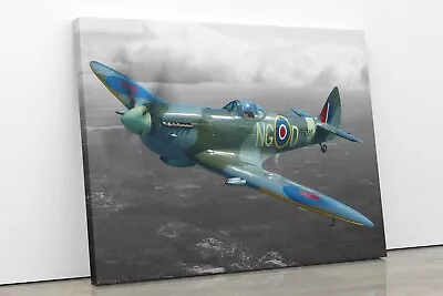 £9.99 • Buy Spitfire Aeroplane Supermarine WW II Framed Canvas Wall Art Picture Print Decor