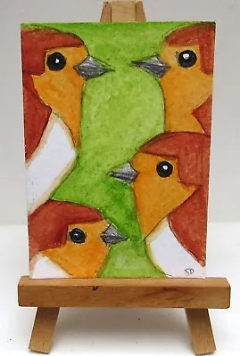 ACEO Robins Original Miniature Watercolour Bird Painting By Steve • £2.50