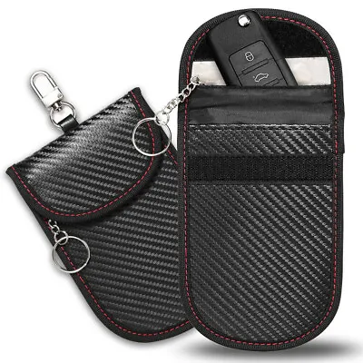 2PC Faraday Bag For Key Fob - Car RFID Signal Blocking Carbon Fiber Texture SM20 • $12.79