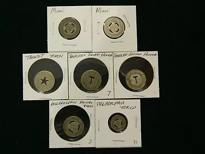 VINTAGE TRANSIT TOKEN LOT - Florida Miami Philadelphia (7 Tokens) • $17.79