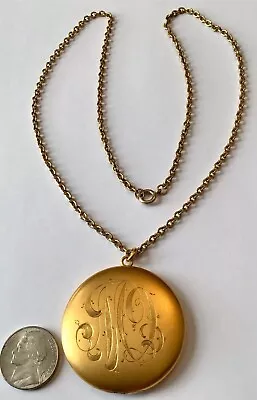 Vintage Art Deco Gold Filled Locket Pendant Necklace Ez1 • $225