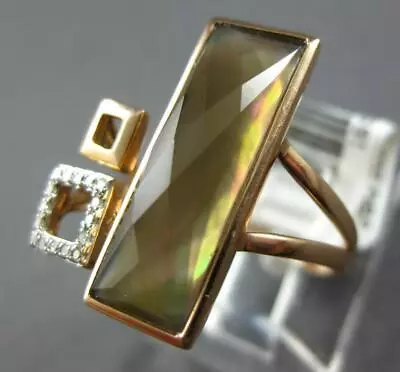 .07ct Diamond & Aaa Multi Color Quartz 14k Rose Gold Square Rectangular Fun Ring • $1142.40