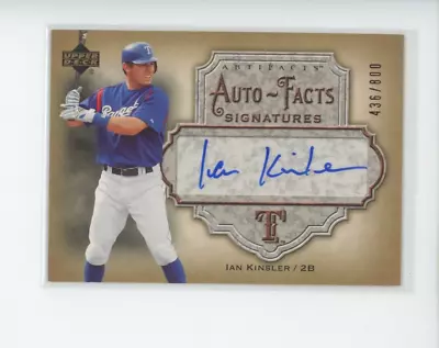 Ian Kinsler Auto /800 2006 Ud Upper Deck Auto-facts Signatures Autograph Sp • $14.99