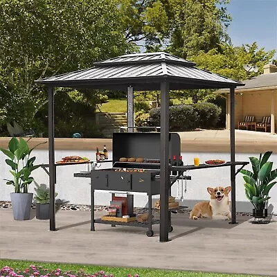 Grill Gazebo 8'x6' Aluminum BBQ Gazebo Outdoor Metal Frame W/Shelves For Patio • $787.50