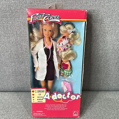 Fashion Corner A Doctor Doll With Two Patients 1997 Fashion Doll Vintage Lucky • $50.99