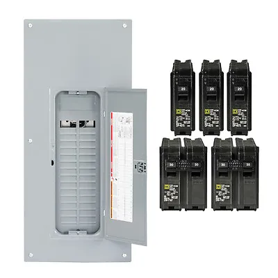 Square-D Homeline 225-Amp 30-Space 60-Circuit Indoor Main-Breaker Panel Box Load • $149.77