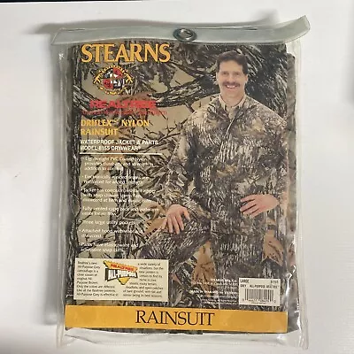 Vintage Stearns Driflex Nylon Rainsuit Realtree Jacket And Pants Large New • $24.97