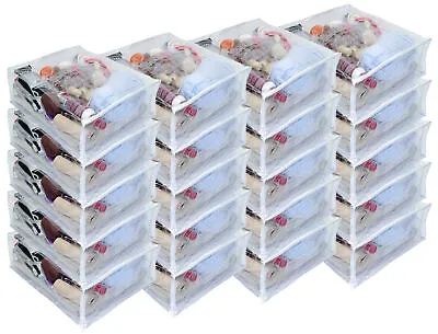 20-Pack Heavy Duty Vinyl Zippered Closet Square Storage Bags Clear 12 X15 X5  • $35.99