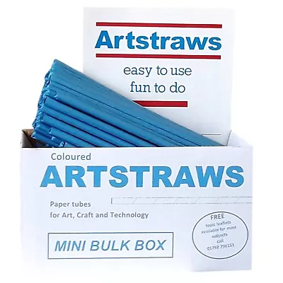 ARTSTRAWS MINI SCHOOL PACK BLUE PAPER STRAWS ART STRAWS 6mm  PACK SIZE 250 • £16.05