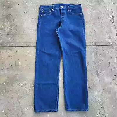 Vintage Levi's 501 Jeans 34x32 USA Blue Pants Valencia 555 Button Dark Tag 36x34 • $124