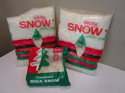 Vintage Doubl Glo Plastic Snow Flakes & FRANKE MICA SNOW - 2 Opened / 1 Sealed • $10.50