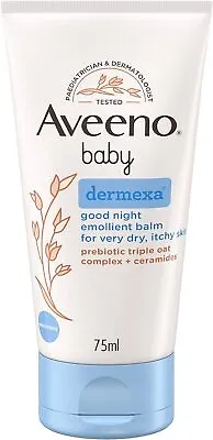 Premium Aveeno Baby Dermexa Good Night Emollient Balm 75 Ml Packaging May Vary • £13.05