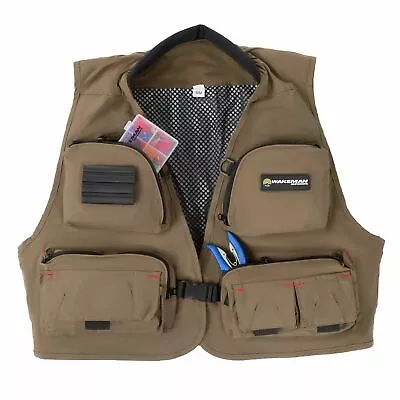 Fly Fishing Outdoor Nylon Vest Adjustable Tackle Organizer 12 Pockets Sm Md • $18.99