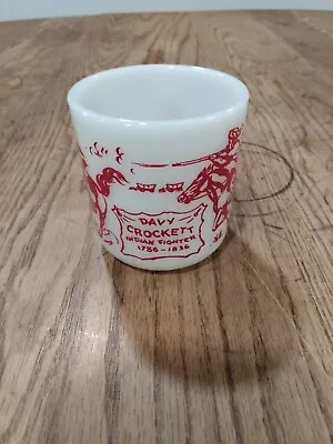 Vintage Davy Crockett Indian Fighter Milk Glass Mug • $19.99