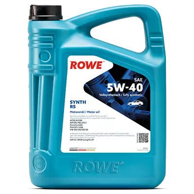 5W-40 Engine Oil 5L ROWE HIGHTEC SYNTH RS For BMW Mercedes Porsche A40 PSA VW • $66.56