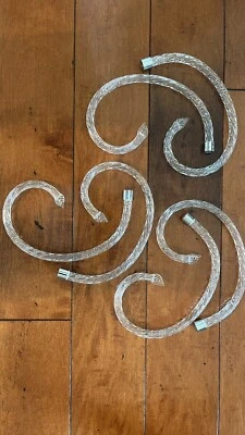 $25 • Buy Vintage S Arm Chandelier Parts, Curved Crystal Sconce, 6 Pieces