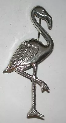 Vintage Sterling Silver Flamingo Bird Pin Brooch • $24