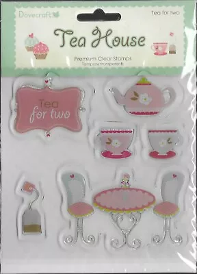 Dovecraft Tea House Stamp Set.  Stamping Cardmaking Scrapbooking Crafts • £6