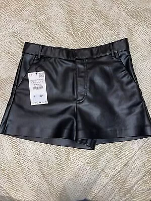 Zara Black Leather Shorts Size XS • $20.96