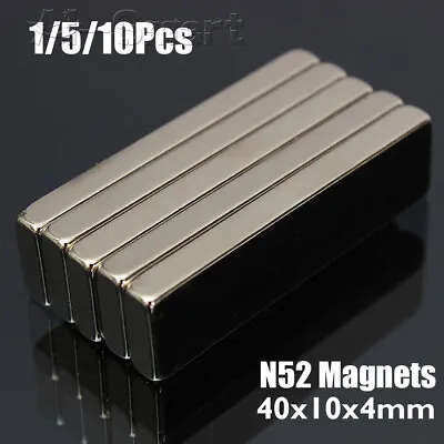 £7.19 • Buy 1/5/10x N52 Big Strong Block Bar Fridge Magnets Rare Earth Neodymium 40x10x4mm