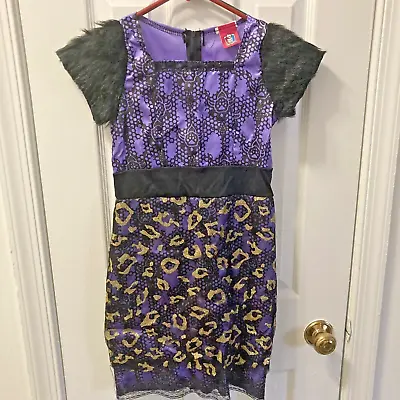 Monster High Girls Sz S Purple And Black Lace With Cheetah Halloween Costume • $13