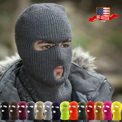 Three 3 Hole 1 Hole Ski Mask Balaclava Warm Winter Snow Hat Ninja • $8.95