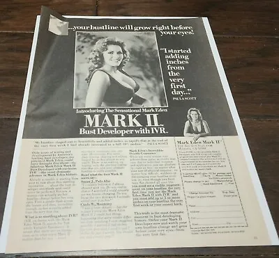 Original Mark Eden 1970s Mark II Bust Developer With IVR Magazine Print Ad • $10