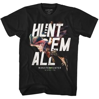 Monster Hunter Hunt Em All Black Gaming Shirt • $23.50