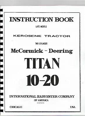 IH McCormick Titan 10-20 Tractor Service Repair Manual • $40.99