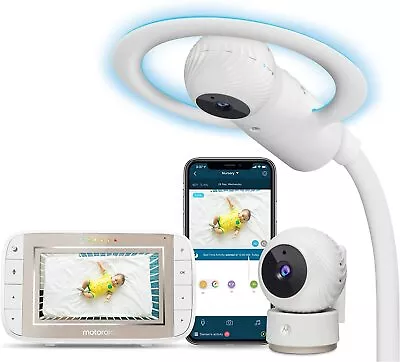 Motorola Halo+ Video Baby Monitor – Two Infant Wi-Fi Cameras With Overhead Crib • $88