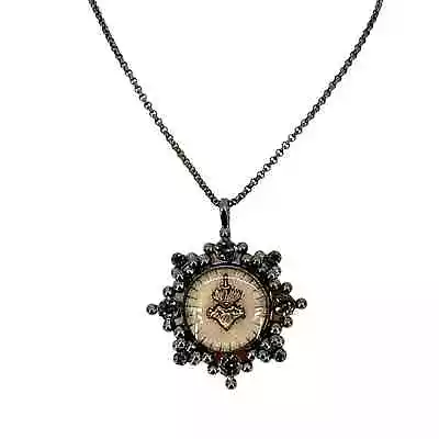 VIRGINS SAINTS & ANGELS VSA Cloister Sacred Heart Medallion With Sterling Silver • $275