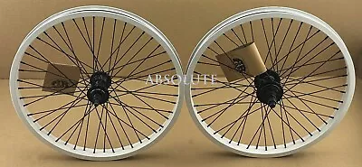 20 X2.125 BMX BIKE ALLOY Front OR 9T Cog Rear Wheel 48 Spoke Sealed Bearing WHT • $84.95