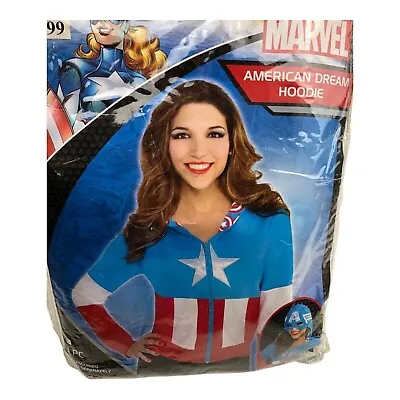 WOMEN'S SMALL MARVEL AMERICAN DREAM ZIP UP HOODIE Captain America Costume New • $14.99