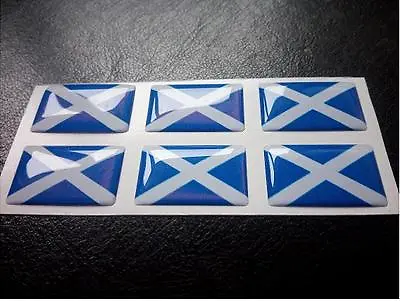 6 X Saltire Flag Resin 3D Domed Scotland Sticker Label 27mm X 16mm Waterproof • £3.25