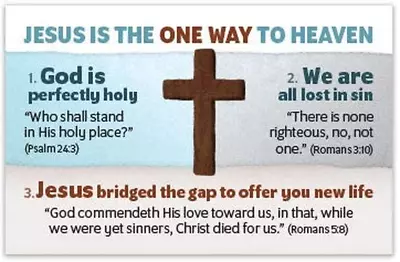 Jesus Is The One Way (Mini Gospel Tract Card - Packet Of 100 - KJV) • $17.18