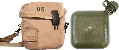 USGI 2 Quart Green Collapsible Canteen With Canteen Cover And Sling • £28.92